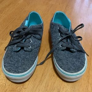 Girls Vans low top gray and teal
